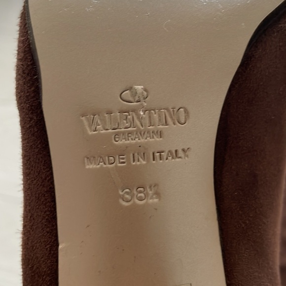 Valentino Brown Stretch Suede Knee Boot - Picture 10 of 12
